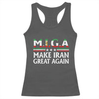 Make Iran Great Again Racerback Tank Top MIGA Emblem Of Iran Persian Lion Flag