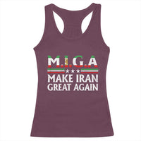 Make Iran Great Again Racerback Tank Top MIGA Emblem Of Iran Persian Lion Flag