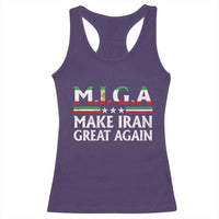 Make Iran Great Again Racerback Tank Top MIGA Emblem Of Iran Persian Lion Flag