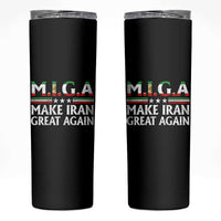 Make Iran Great Again Skinny Tumbler MIGA Emblem Of Iran Persian Lion Flag