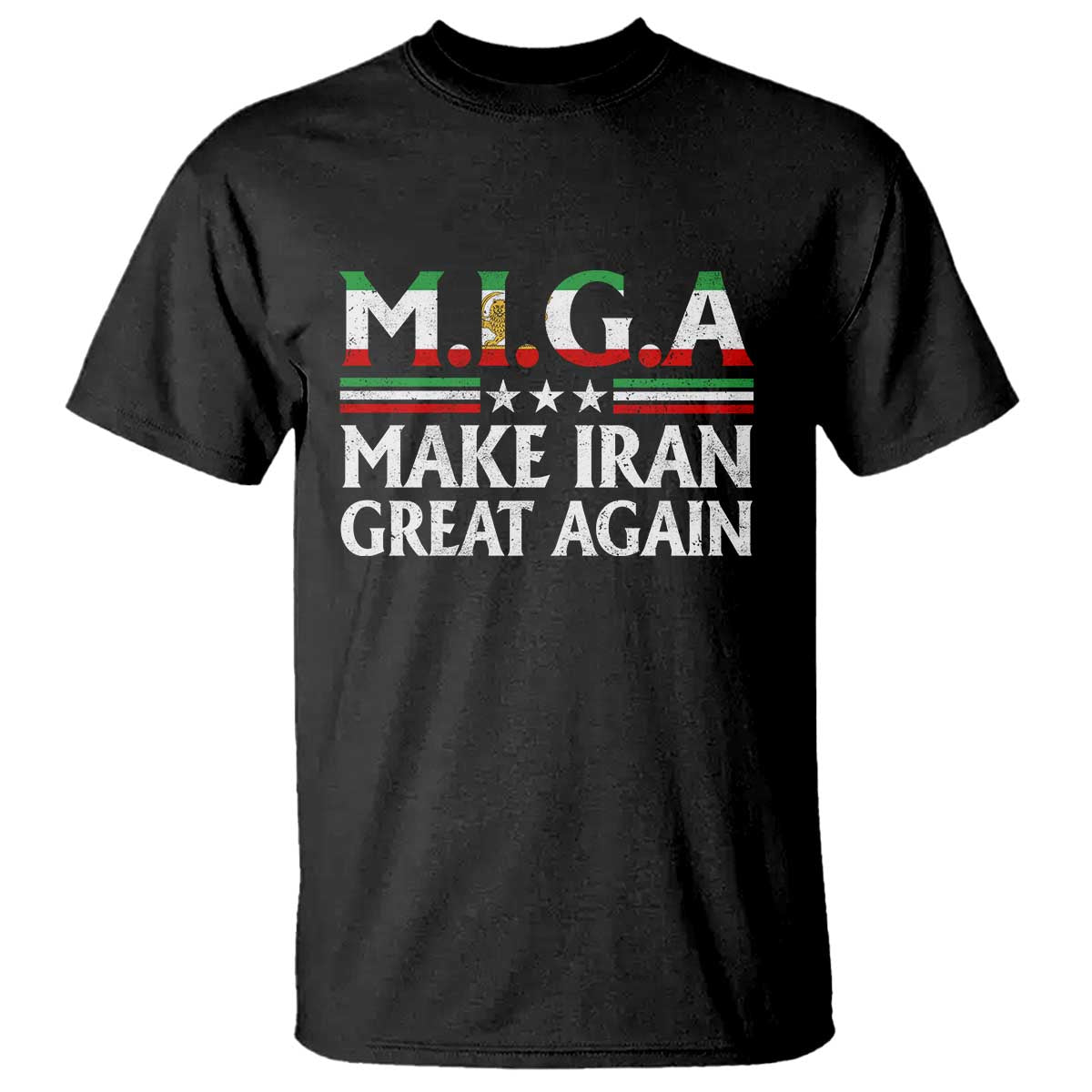 Make Iran Great Again T Shirt MIGA Emblem Of Iran Persian Lion Flag
