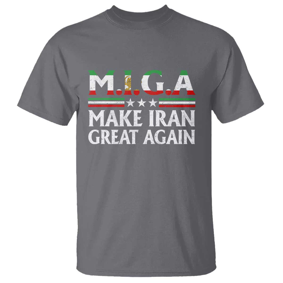 Make Iran Great Again T Shirt MIGA Emblem Of Iran Persian Lion Flag