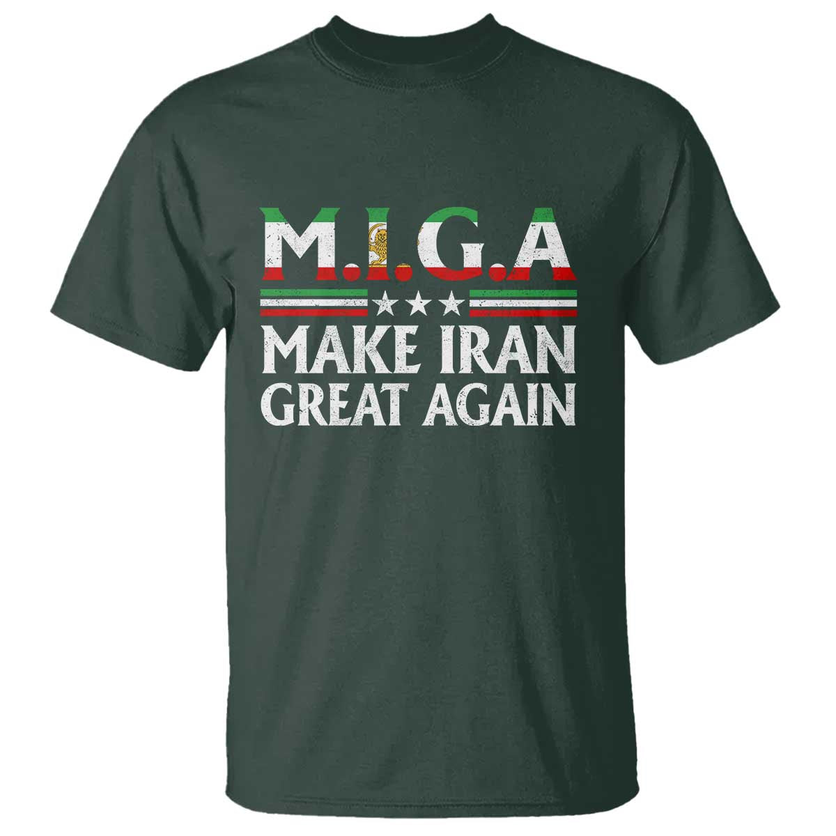 Make Iran Great Again T Shirt MIGA Emblem Of Iran Persian Lion Flag