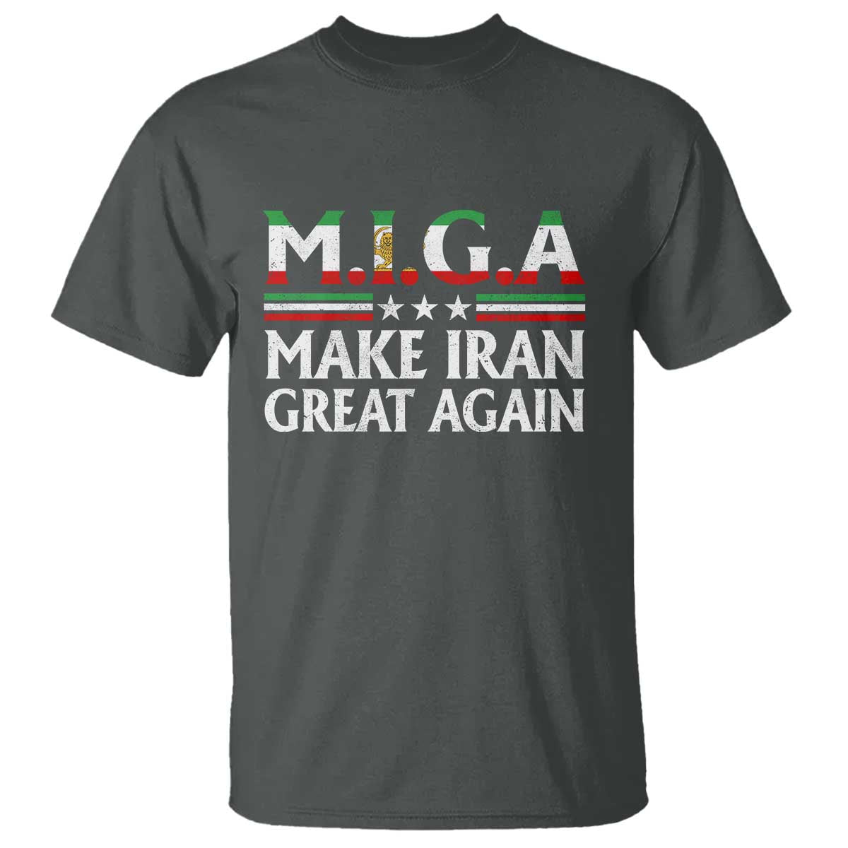 Make Iran Great Again T Shirt MIGA Emblem Of Iran Persian Lion Flag