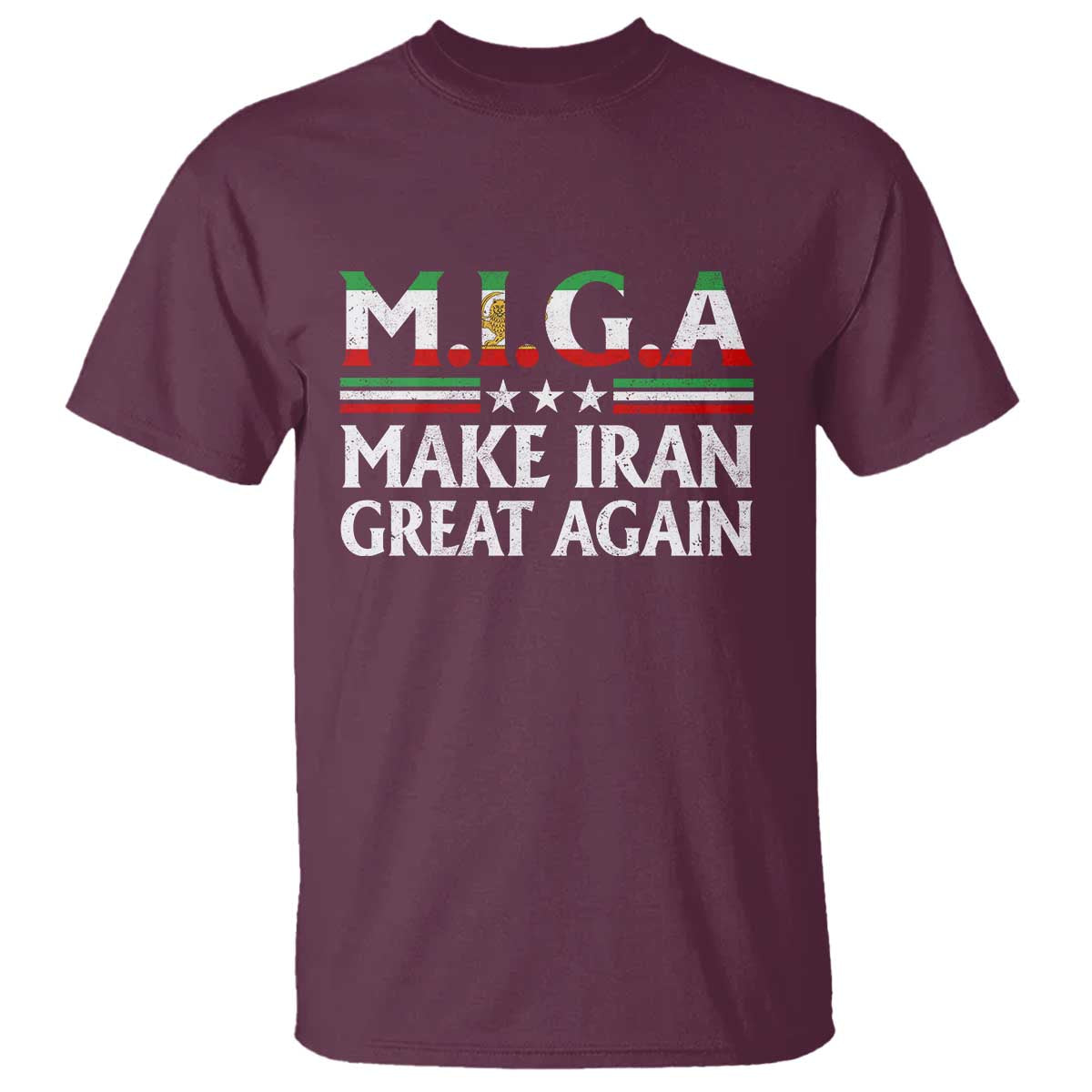 Make Iran Great Again T Shirt MIGA Emblem Of Iran Persian Lion Flag
