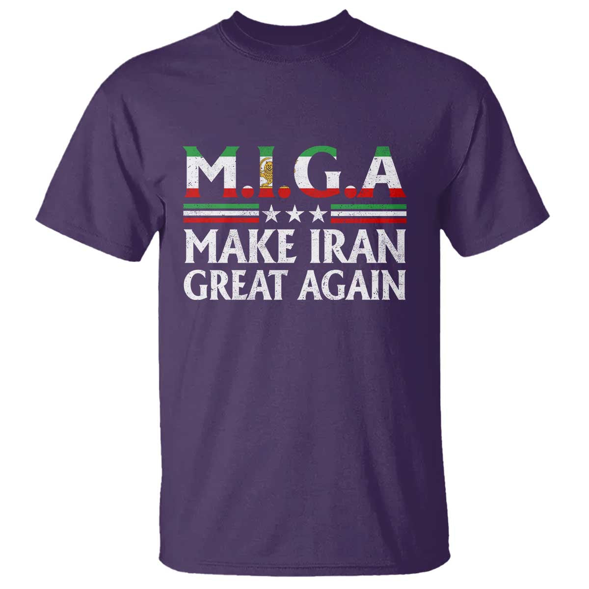 Make Iran Great Again T Shirt MIGA Emblem Of Iran Persian Lion Flag