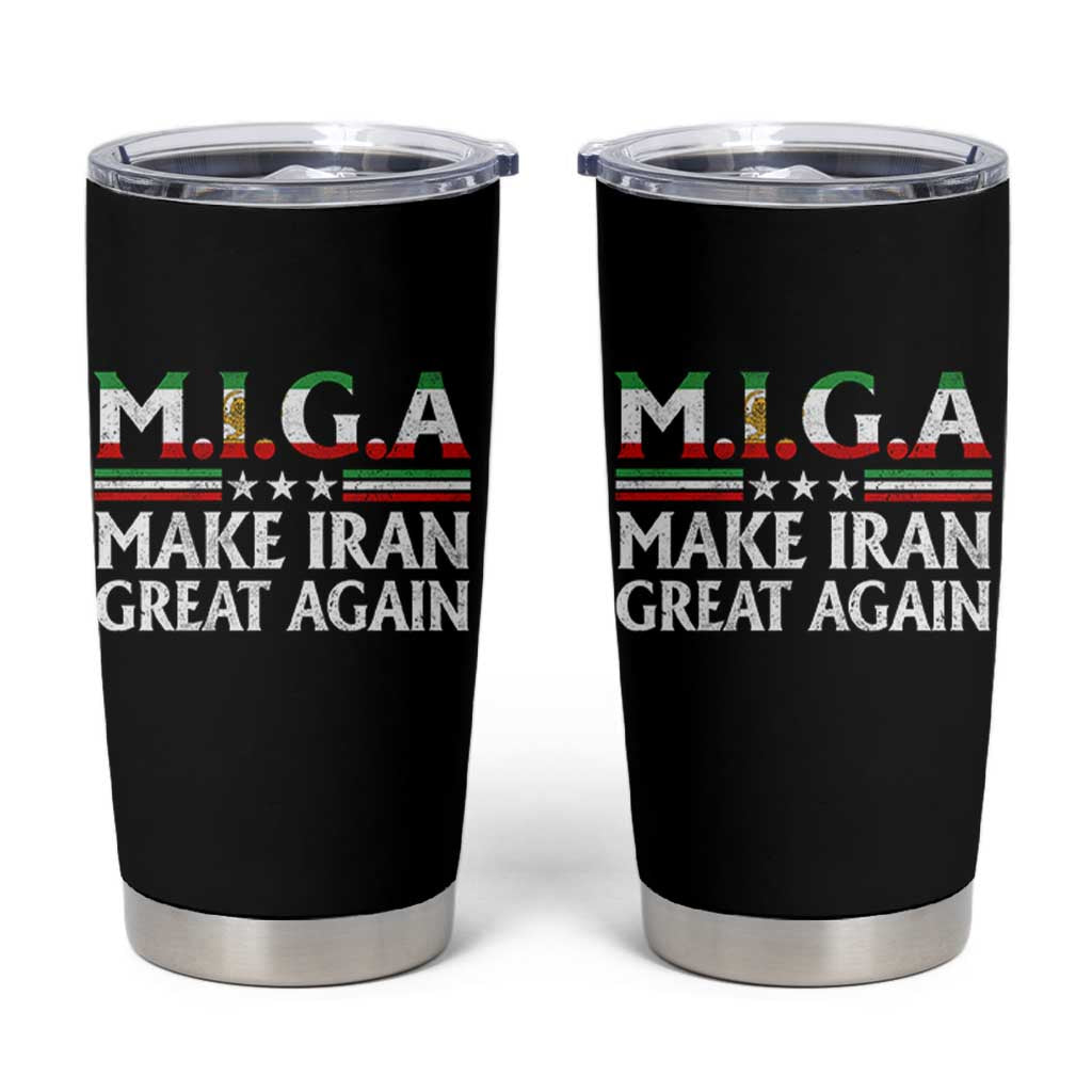 Make Iran Great Again Tumbler Cup MIGA Emblem Of Iran Persian Lion Flag