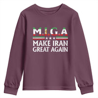 Make Iran Great Again Youth Sweatshirt MIGA Emblem Of Iran Persian Lion Flag