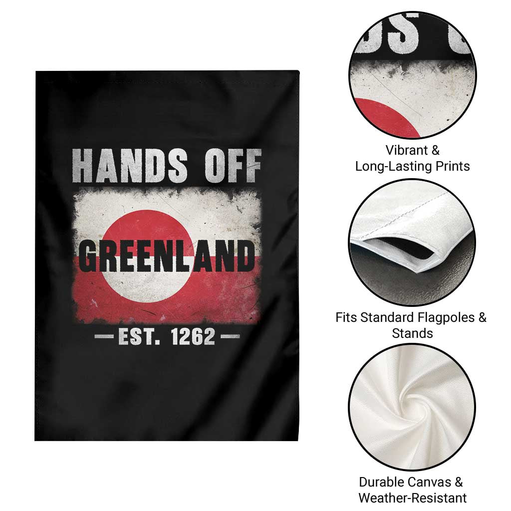 Hands Off Greenland Garden Flag Greenland EST 1262 Political Protest