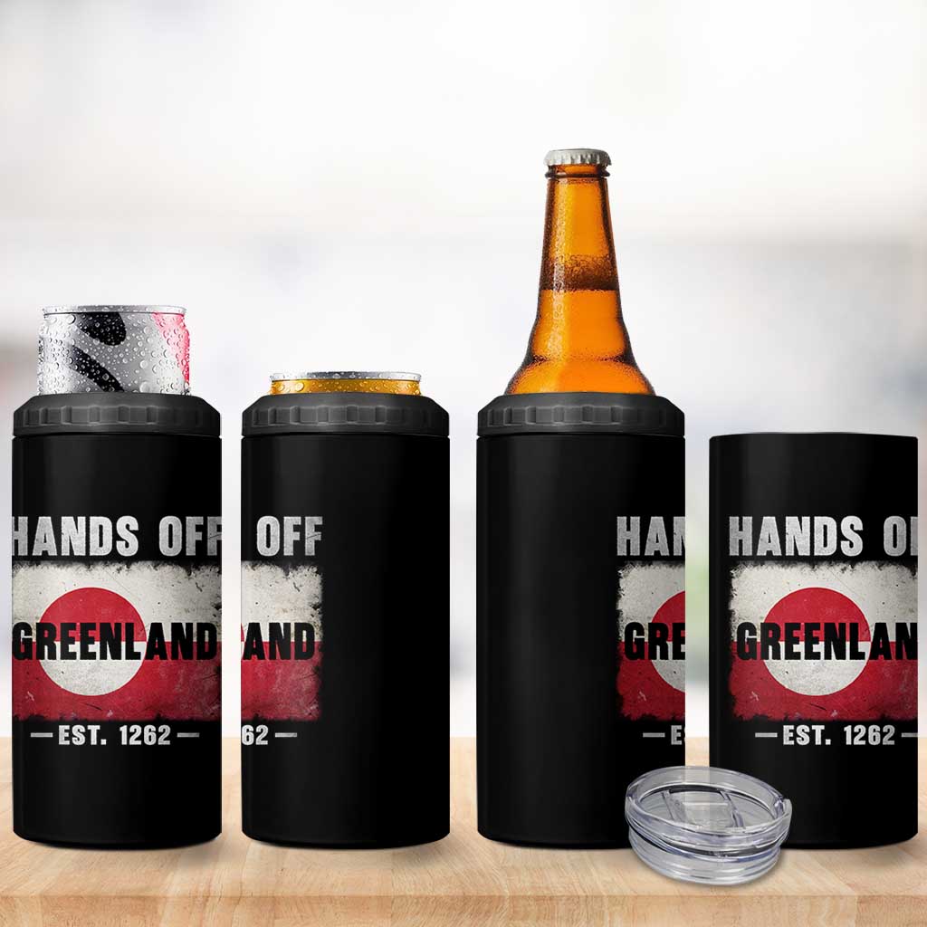 Hands Off Greenland 4 in 1 Can Cooler Tumbler Greenland EST 1262 Political Protest