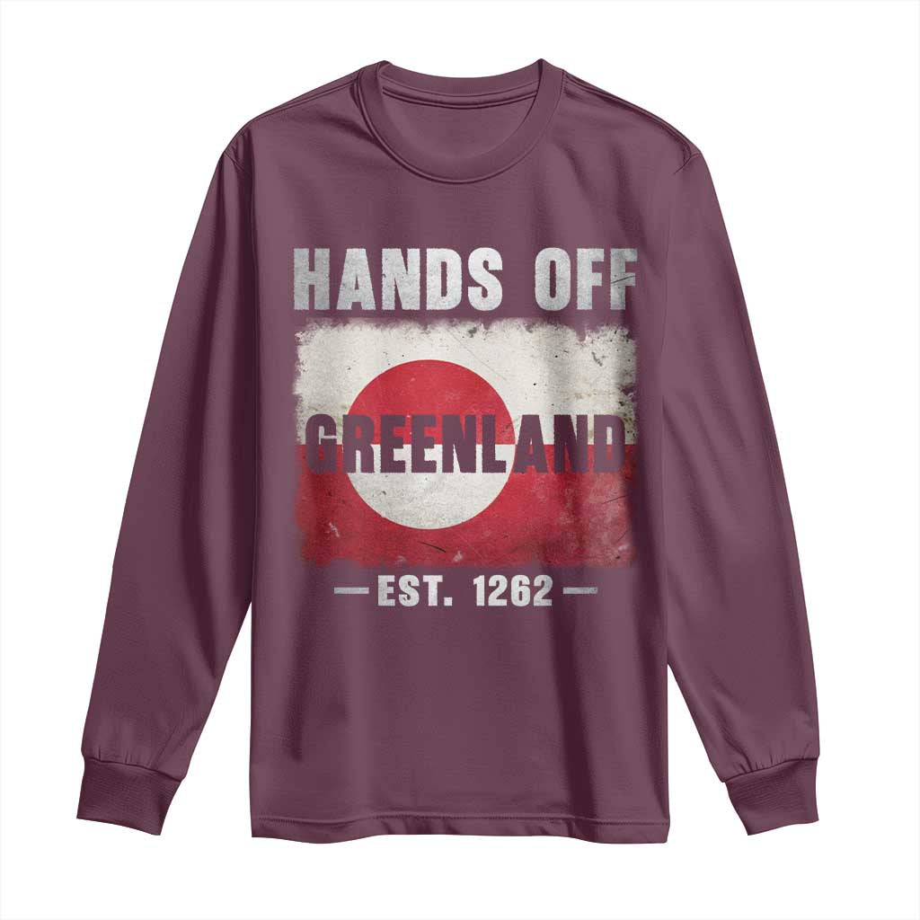 Hands Off Greenland Long Sleeve Shirt Greenland EST 1262 Political Protest