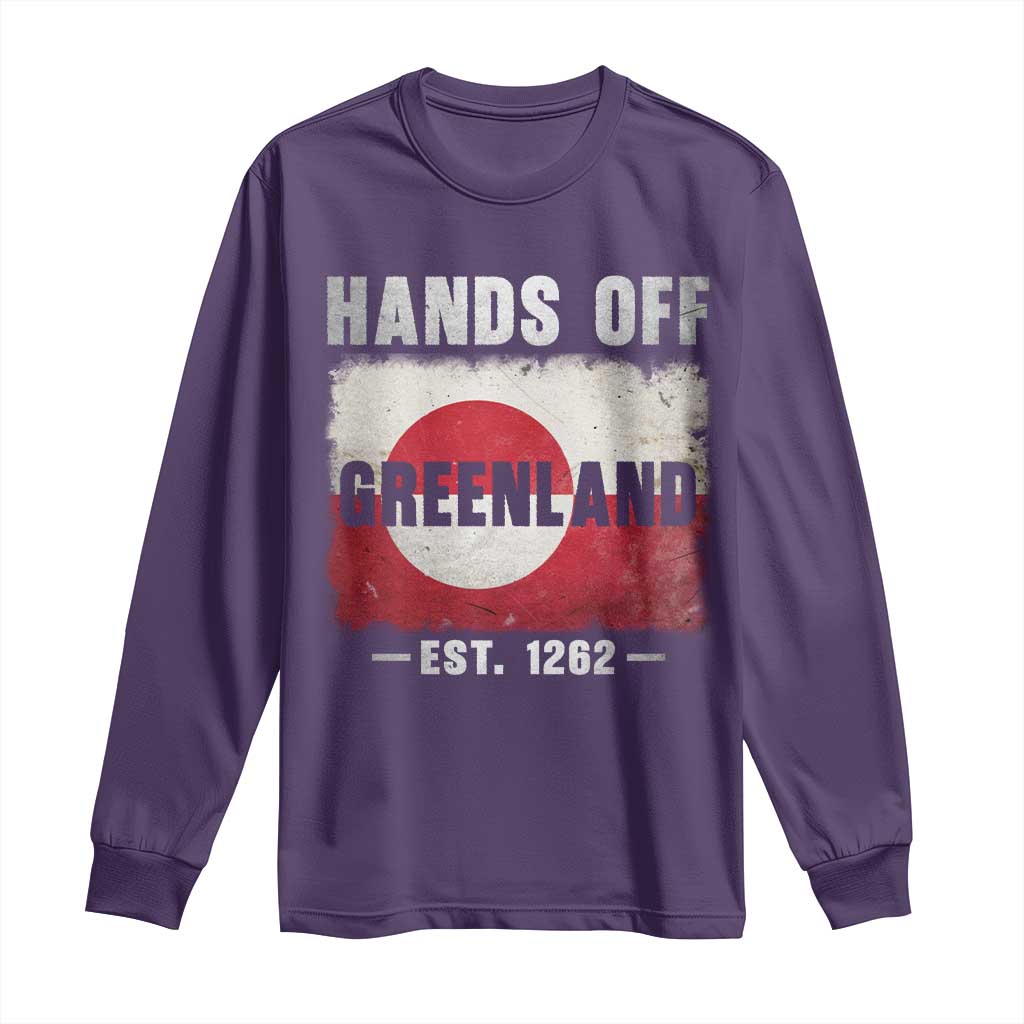 Hands Off Greenland Long Sleeve Shirt Greenland EST 1262 Political Protest