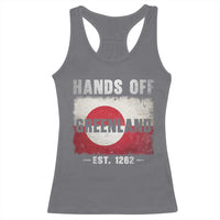 Hands Off Greenland Racerback Tank Top Greenland EST 1262 Political Protest