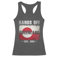 Hands Off Greenland Racerback Tank Top Greenland EST 1262 Political Protest