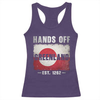 Hands Off Greenland Racerback Tank Top Greenland EST 1262 Political Protest