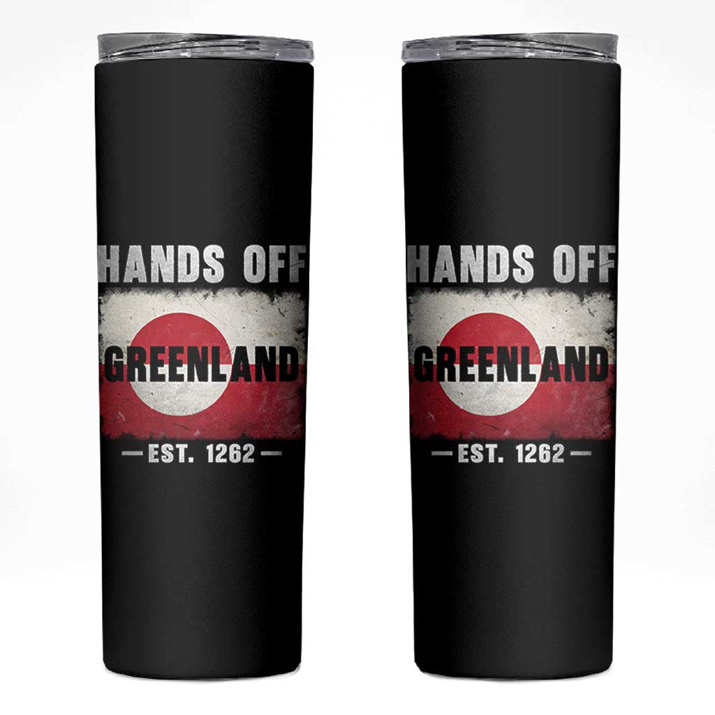 Hands Off Greenland Skinny Tumbler Greenland EST 1262 Political Protest
