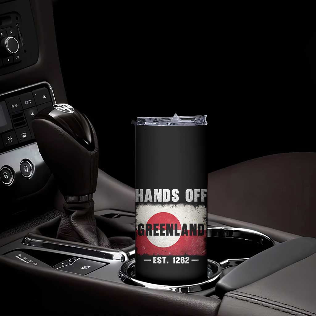 Hands Off Greenland Skinny Tumbler Greenland EST 1262 Political Protest