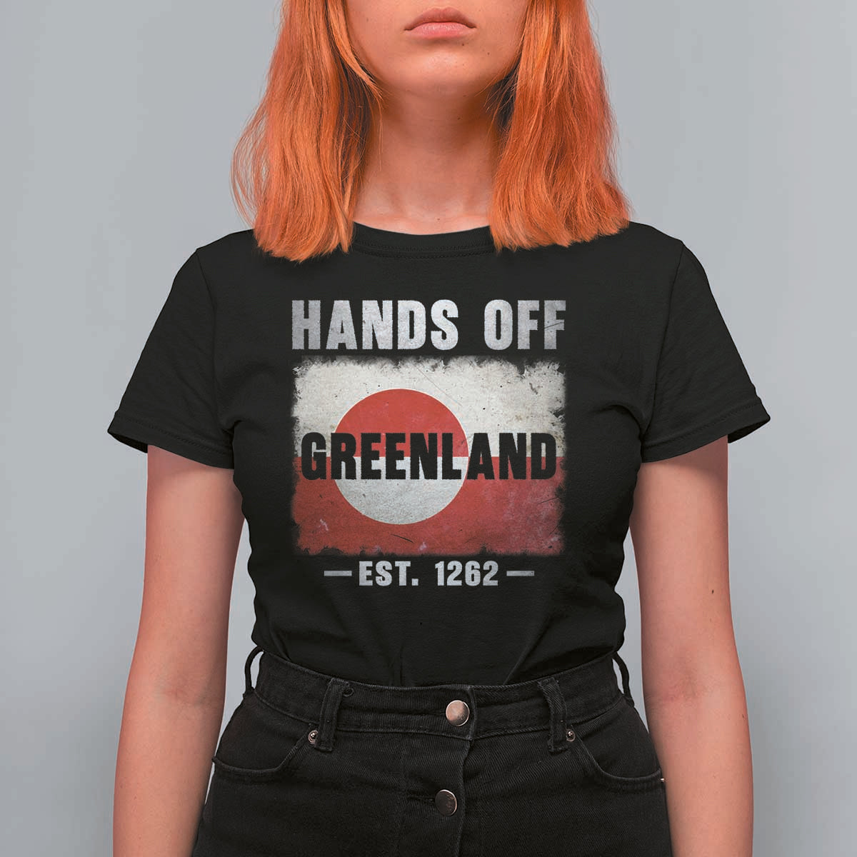 Hands Off Greenland T Shirt For Women Greenland EST 1262 Political Protest