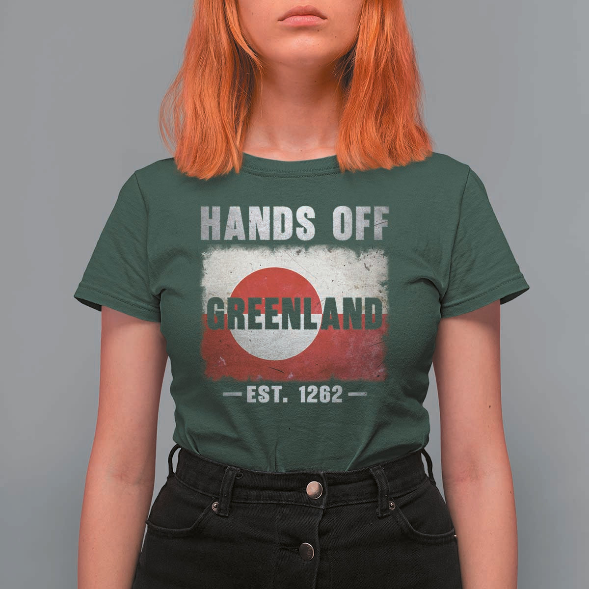 Hands Off Greenland T Shirt For Women Greenland EST 1262 Political Protest