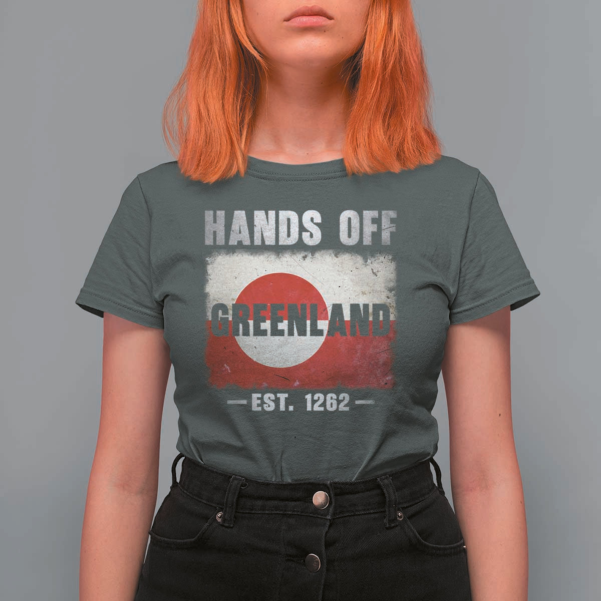 Hands Off Greenland T Shirt For Women Greenland EST 1262 Political Protest