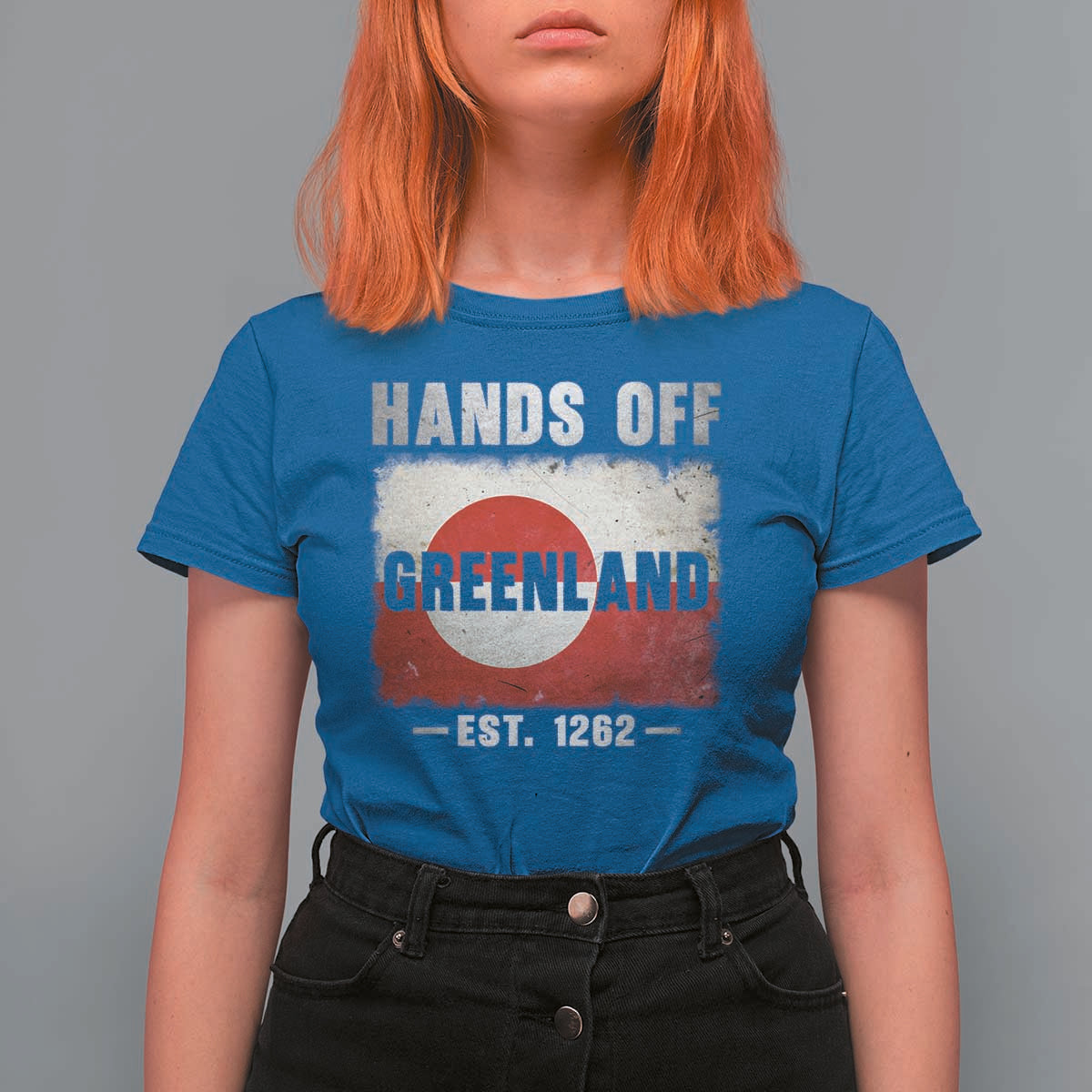 Hands Off Greenland T Shirt For Women Greenland EST 1262 Political Protest