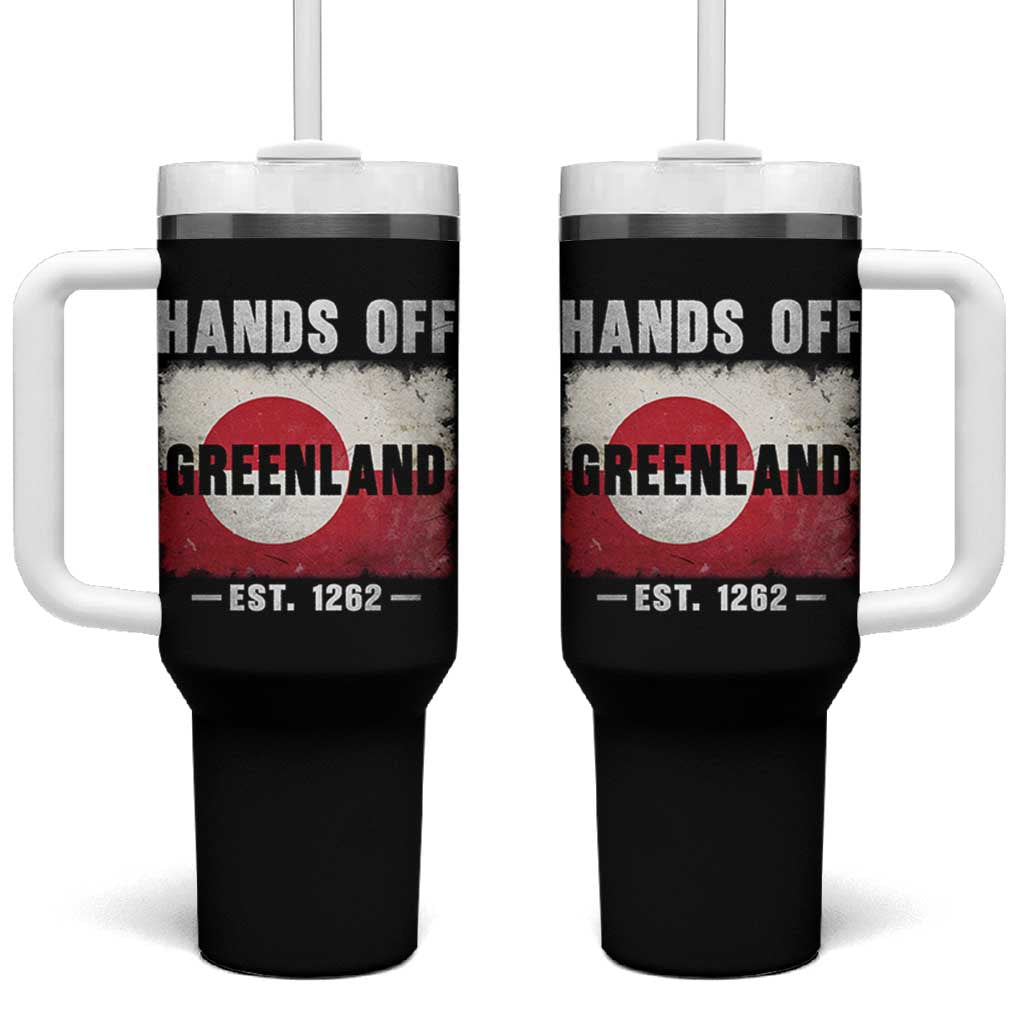 Hands Off Greenland Tumbler With Handle Greenland EST 1262 Political Protest