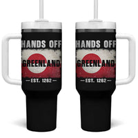Hands Off Greenland Tumbler With Handle Greenland EST 1262 Political Protest