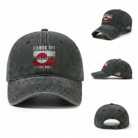 Hands Off Greenland Washed Cotton Baseball Cap Greenland EST 1262 Political Protest