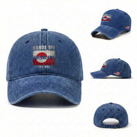 Hands Off Greenland Washed Cotton Baseball Cap Greenland EST 1262 Political Protest