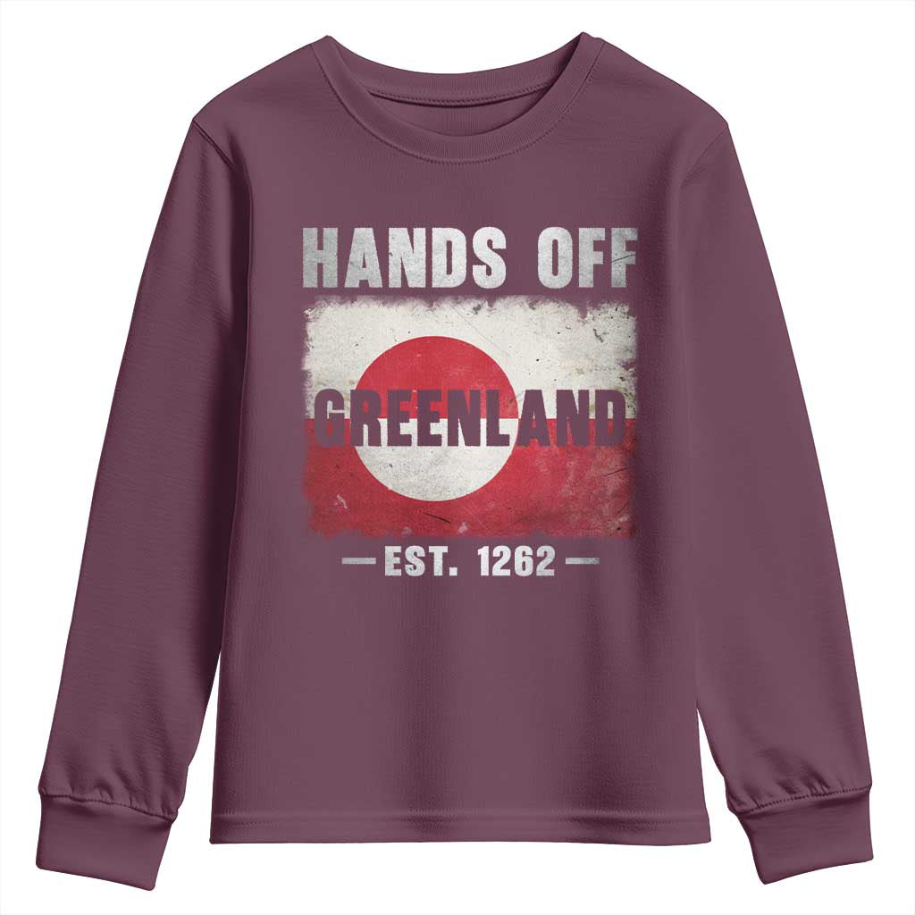 Hands Off Greenland Youth Sweatshirt Greenland EST 1262 Political Protest