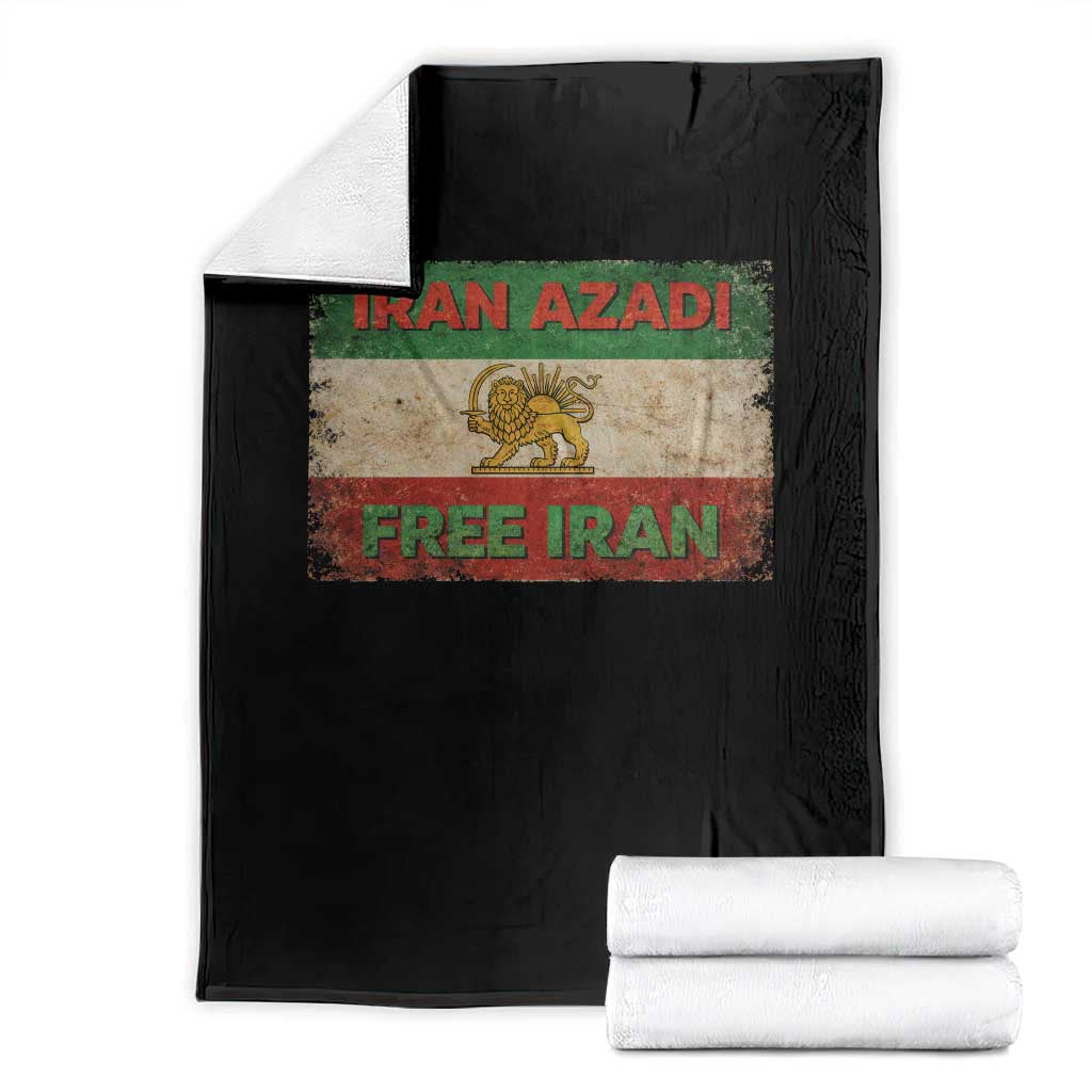 Iran Azadi Lion Sun Sword Flag Free Iran Revolution Throw Blanket