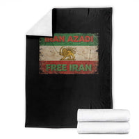 Iran Azadi Lion Sun Sword Flag Free Iran Revolution Throw Blanket