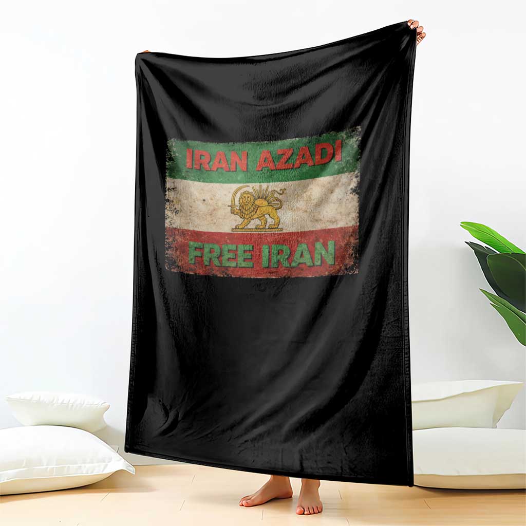Iran Azadi Lion Sun Sword Flag Free Iran Revolution Throw Blanket