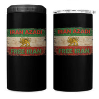 Iran Azadi Lion Sun Sword Flag Free Iran Revolution 4 in 1 Can Cooler Tumbler