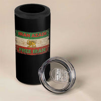 Iran Azadi Lion Sun Sword Flag Free Iran Revolution 4 in 1 Can Cooler Tumbler