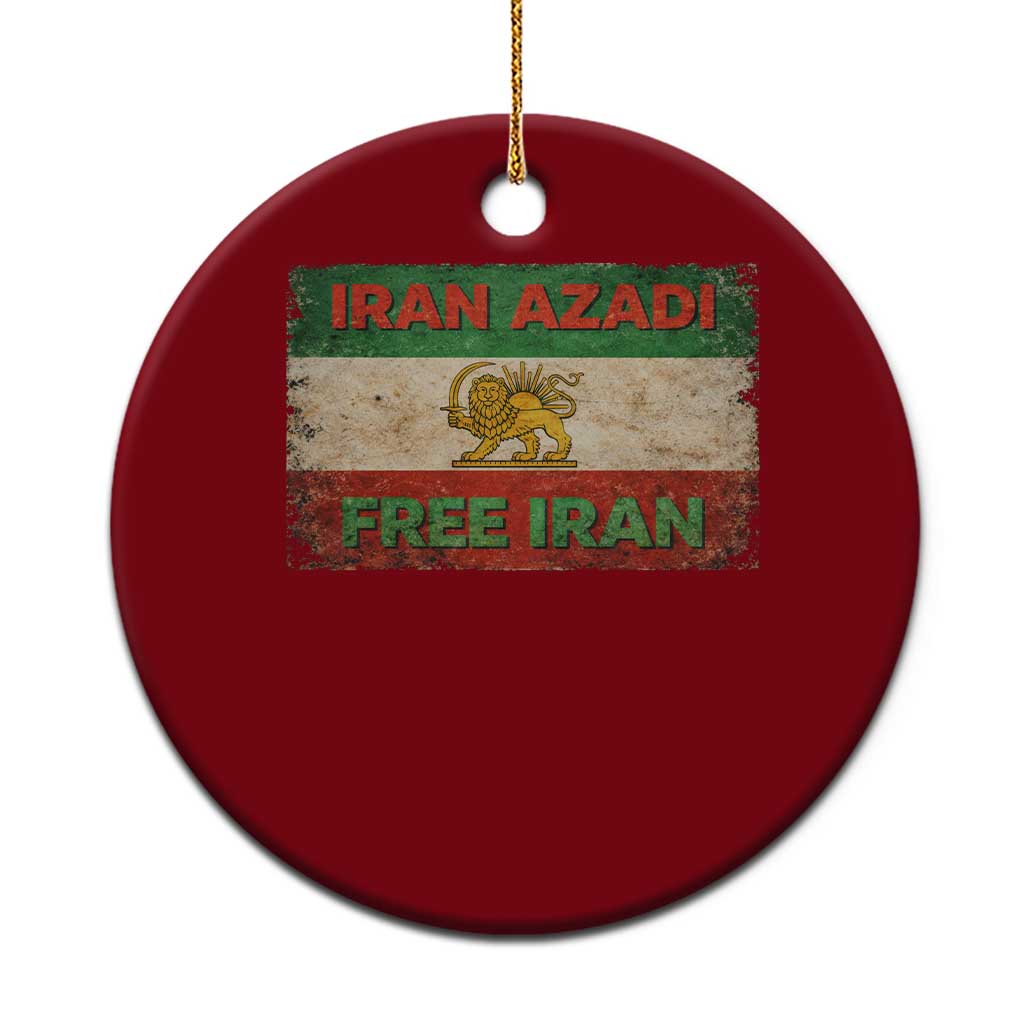 Iran Azadi Lion Sun Sword Flag Free Iran Revolution Ceramic Ornament