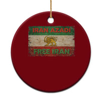 Iran Azadi Lion Sun Sword Flag Free Iran Revolution Ceramic Ornament