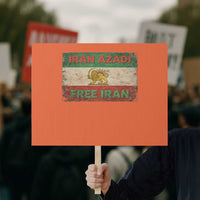 Iran Azadi Lion Sun Sword Flag Free Iran Revolution Protest Sign
