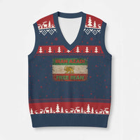Iran Azadi Lion Sun Sword Flag Free Iran Revolution V-Neck Knit Sweater Vest