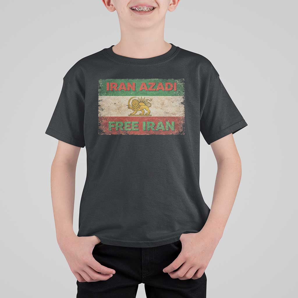 Iran Azadi Lion Sun Sword Flag Free Iran Revolution T Shirt For Kid