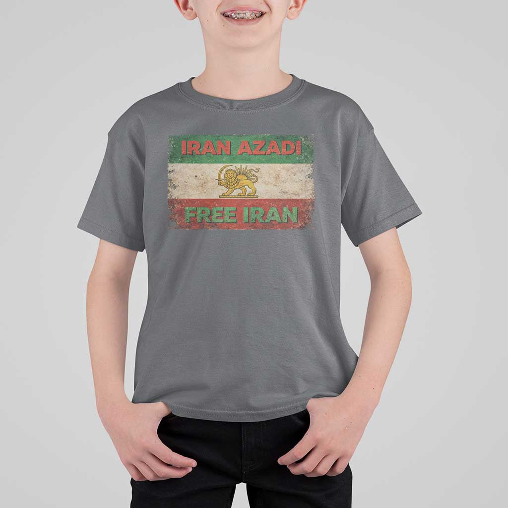 Iran Azadi Lion Sun Sword Flag Free Iran Revolution T Shirt For Kid