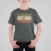 Iran Azadi Lion Sun Sword Flag Free Iran Revolution T Shirt For Kid