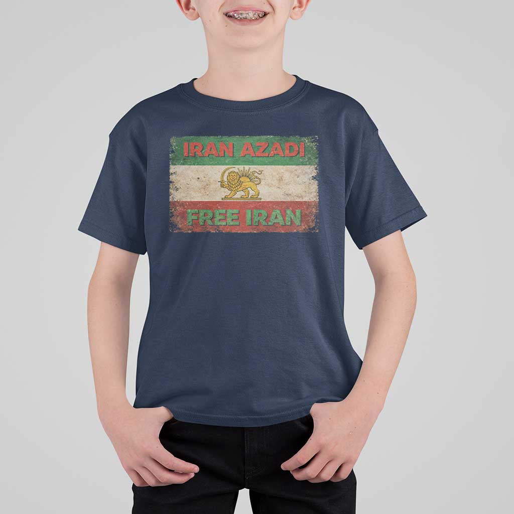 Iran Azadi Lion Sun Sword Flag Free Iran Revolution T Shirt For Kid