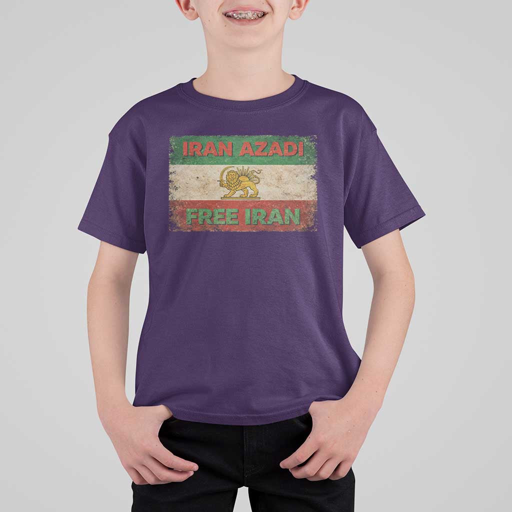 Iran Azadi Lion Sun Sword Flag Free Iran Revolution T Shirt For Kid
