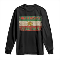 Iran Azadi Lion Sun Sword Flag Free Iran Revolution Long Sleeve Shirt