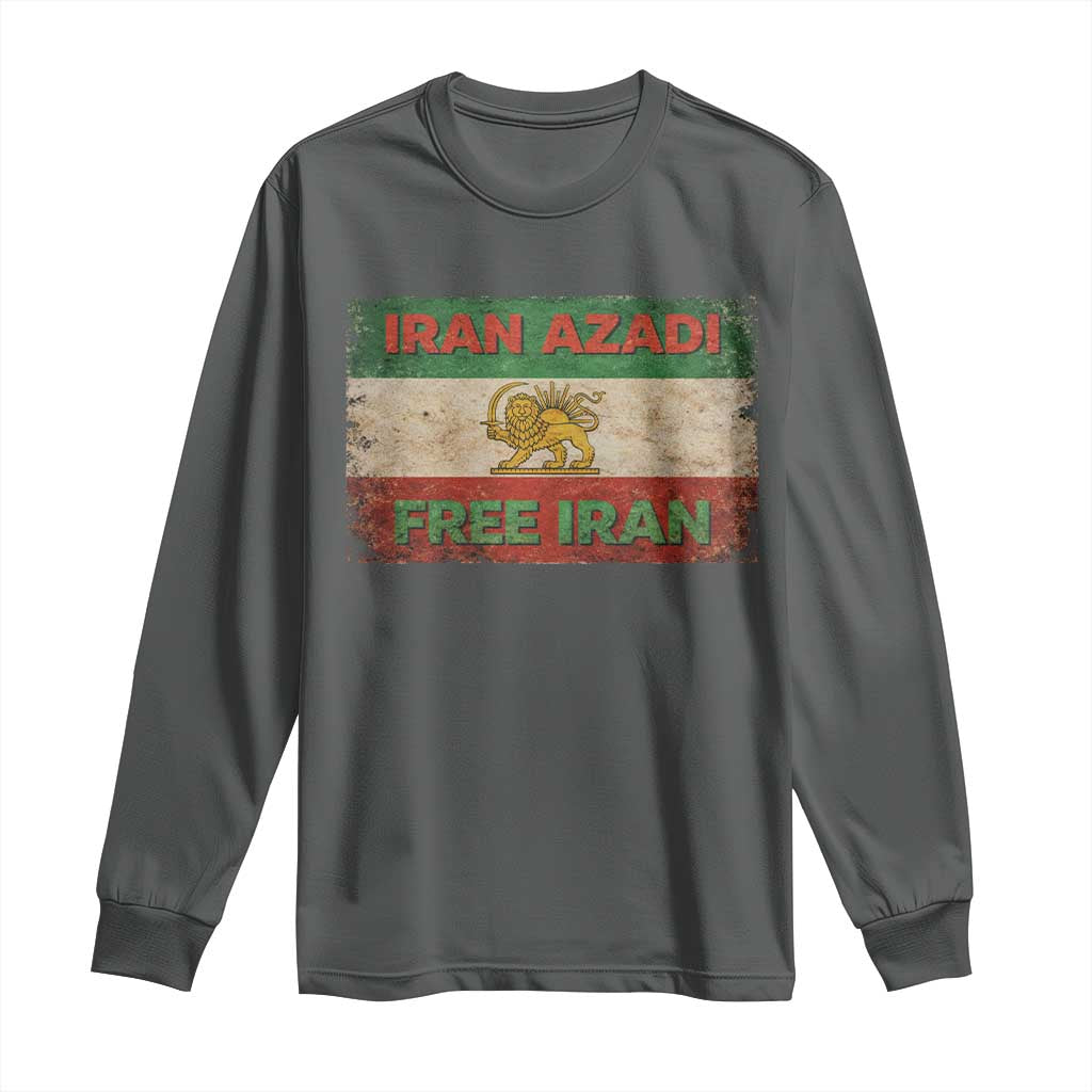 Iran Azadi Lion Sun Sword Flag Free Iran Revolution Long Sleeve Shirt