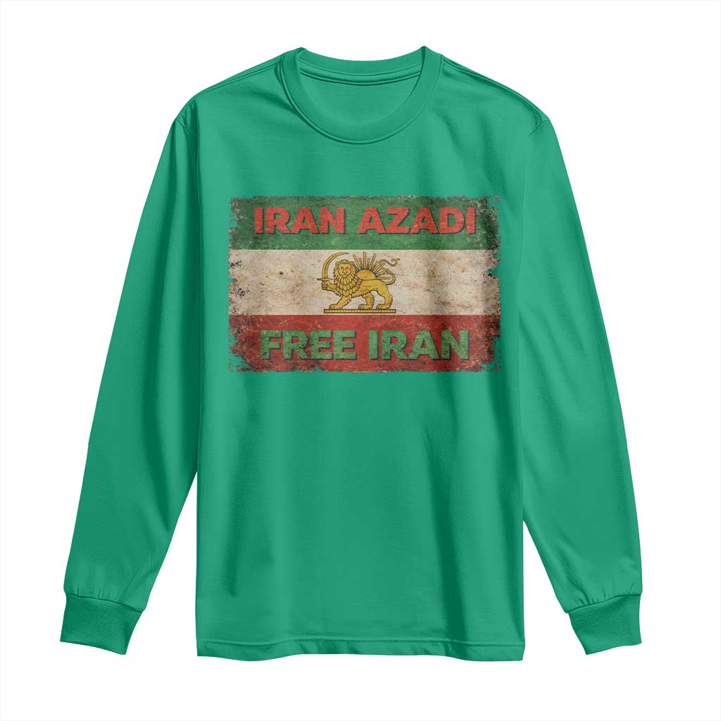 Iran Azadi Lion Sun Sword Flag Free Iran Revolution Long Sleeve Shirt
