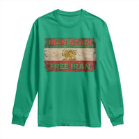 Iran Azadi Lion Sun Sword Flag Free Iran Revolution Long Sleeve Shirt