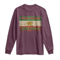 Iran Azadi Lion Sun Sword Flag Free Iran Revolution Long Sleeve Shirt