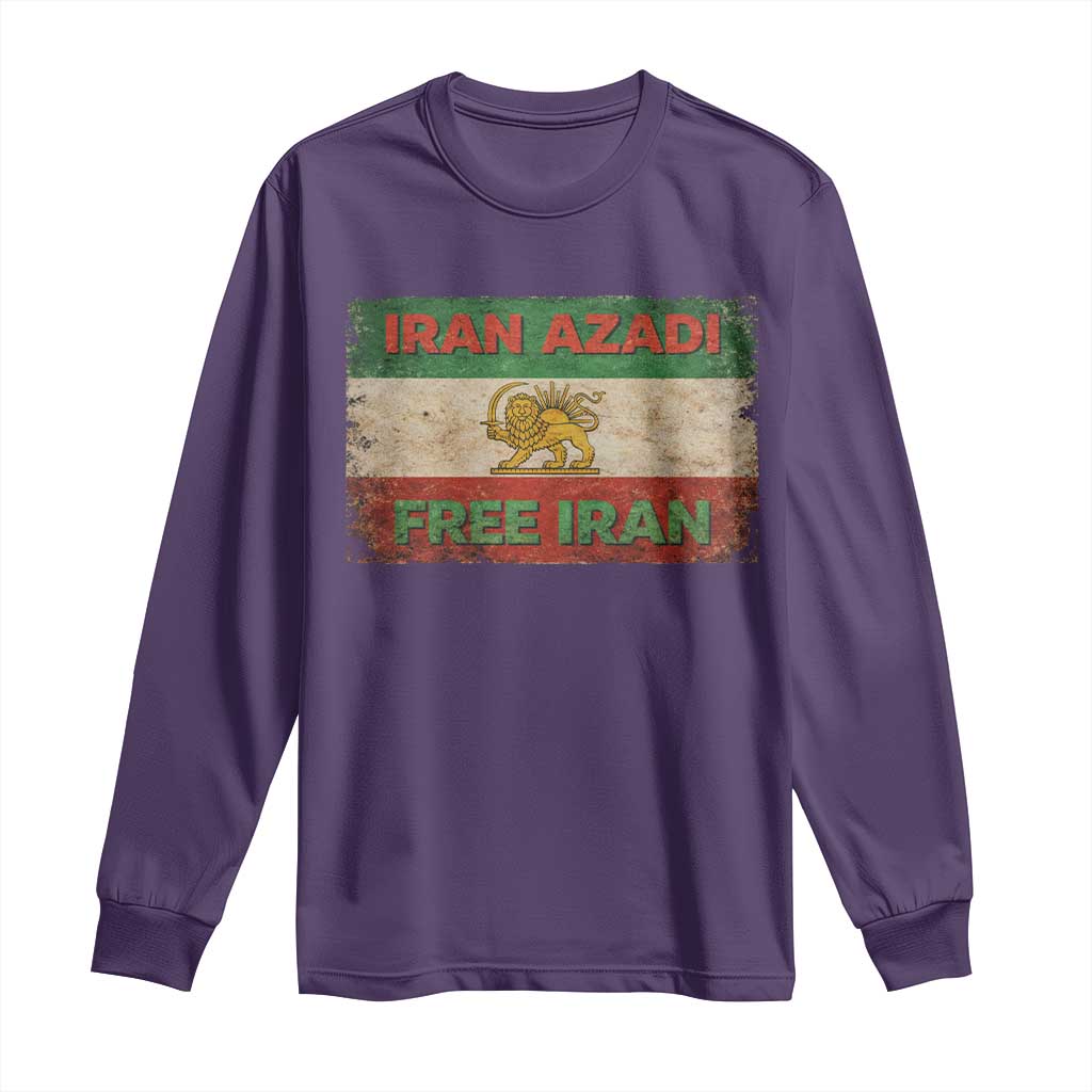 Iran Azadi Lion Sun Sword Flag Free Iran Revolution Long Sleeve Shirt